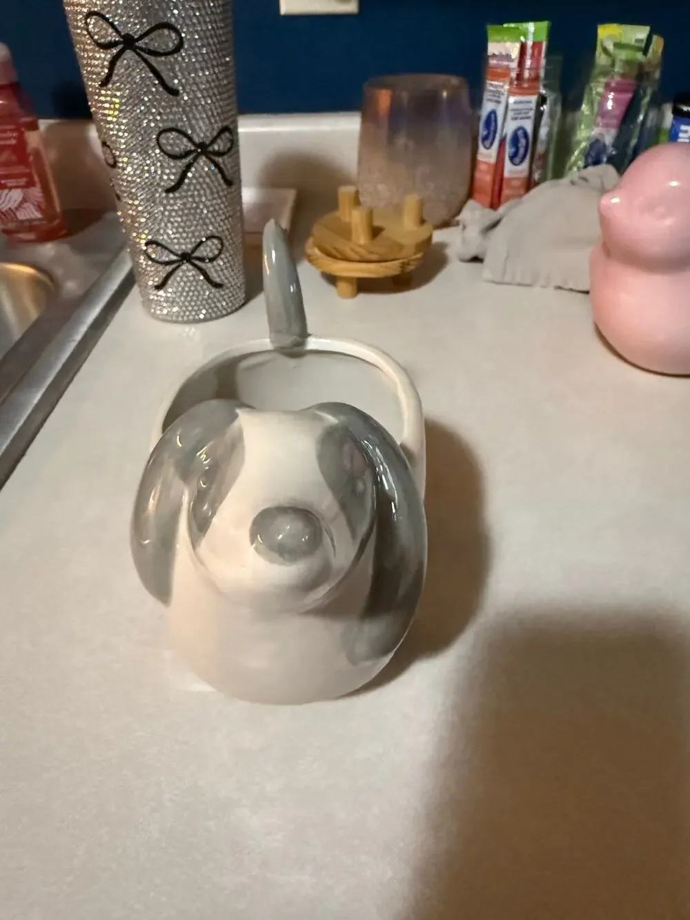 Ceramic dog flower pot